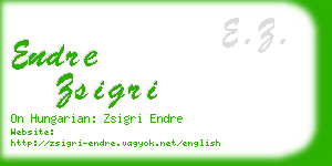 endre zsigri business card